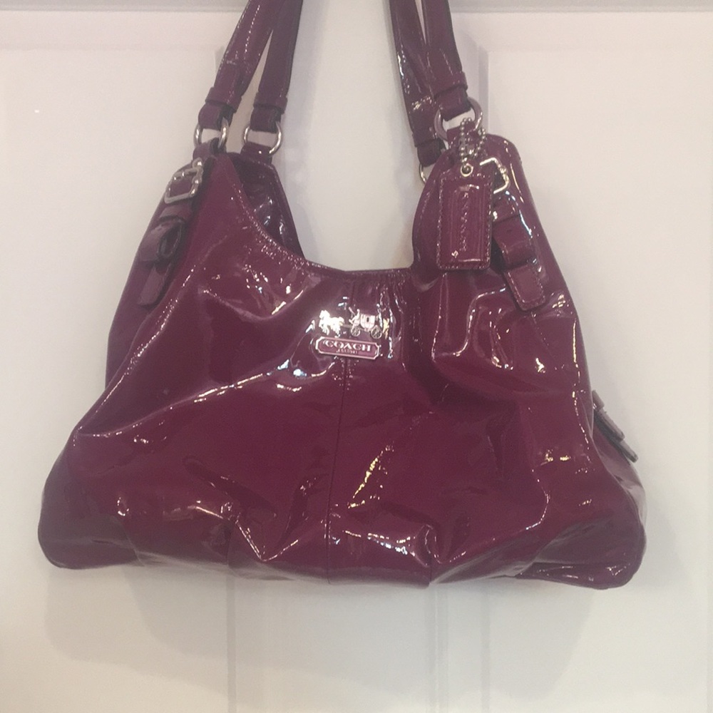 Purple Coach shoulder purse
